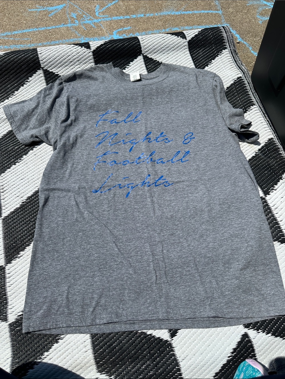 Gildan Heather Gray Short Sleeve Tee with Blue Script